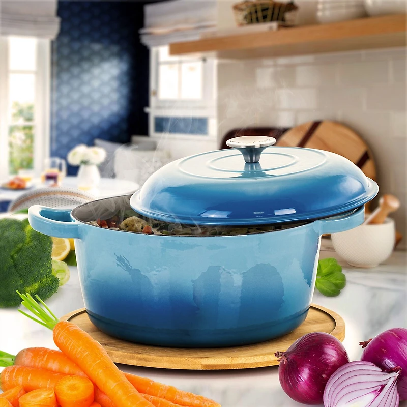 MegaChef Cast Enameled Iron Round 2-pc. Casserole Dish