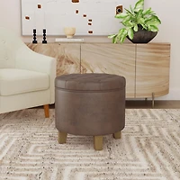 Kinfine Homepop Storage Tufted Lift-Top Ottoman Faux Leather