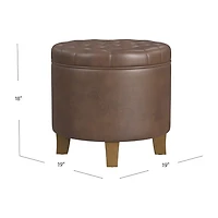 Kinfine Homepop Storage Tufted Lift-Top Ottoman Faux Leather