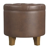 Kinfine Homepop Storage Tufted Lift-Top Ottoman Faux Leather