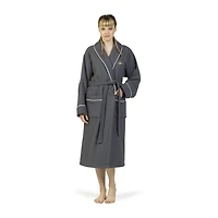 Linum Home Textiles Embroidered Cheetah Crown Waffle Terry Bathrobe Unisex Adult Long Sleeve Length Robe