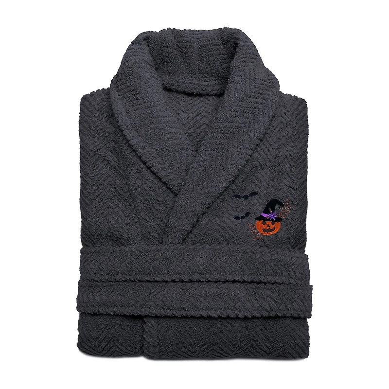 Linum Home Textiles Halloween Herringbone Bathrobe Unisex Adult Long Sleeve Length Robe