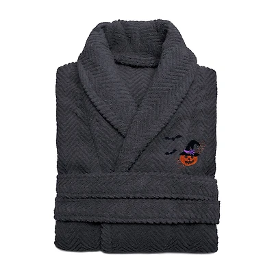 Linum Home Textiles Halloween Herringbone Bathrobe Unisex Adult Long Sleeve Length Robe