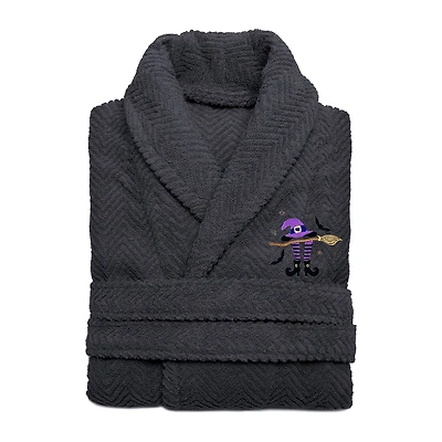 Linum Home Textiles Halloween Herringbone Bathrobe Unisex Adult Long Sleeve Length Robe