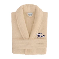 Linum Home Textiles Embroidered His Terry Bathrobe Unisex Adult Cloth Long Sleeve Length Robe