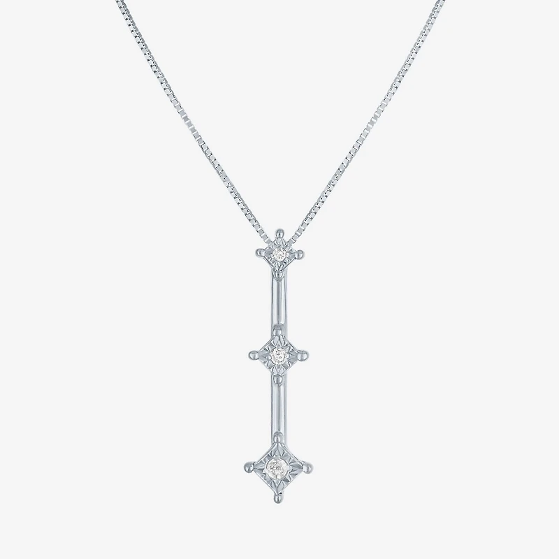 Diamond Accent G-H / Si2-I1 Womens Lab Grown White 10K Gold 18 Inch Pendant Necklace