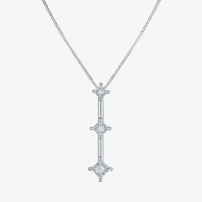 Diamond Accent G-H / Si2-I1 Womens Lab Grown White 10K Gold 18 Inch Pendant Necklace