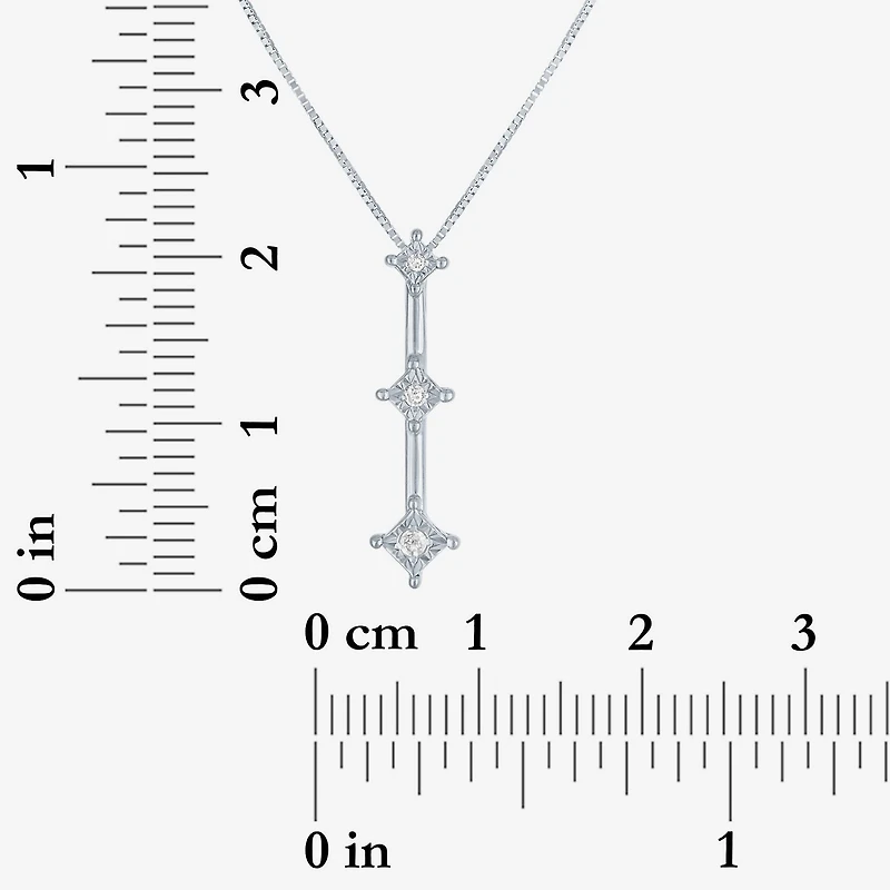 Diamond Accent G-H / Si2-I1 Womens Lab Grown White 10K Gold 18 Inch Pendant Necklace