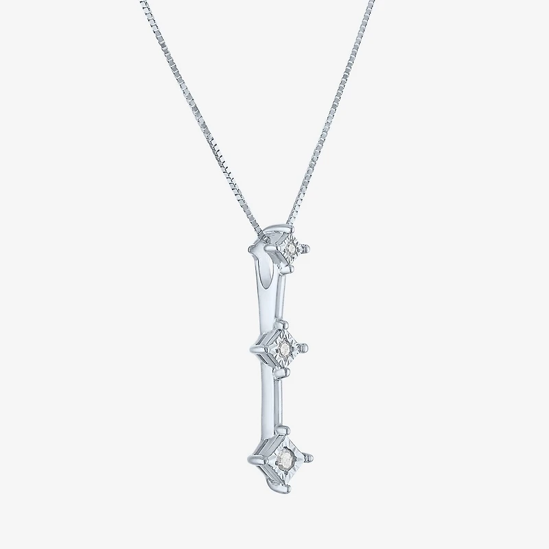 Diamond Accent G-H / Si2-I1 Womens Lab Grown White 10K Gold 18 Inch Pendant Necklace