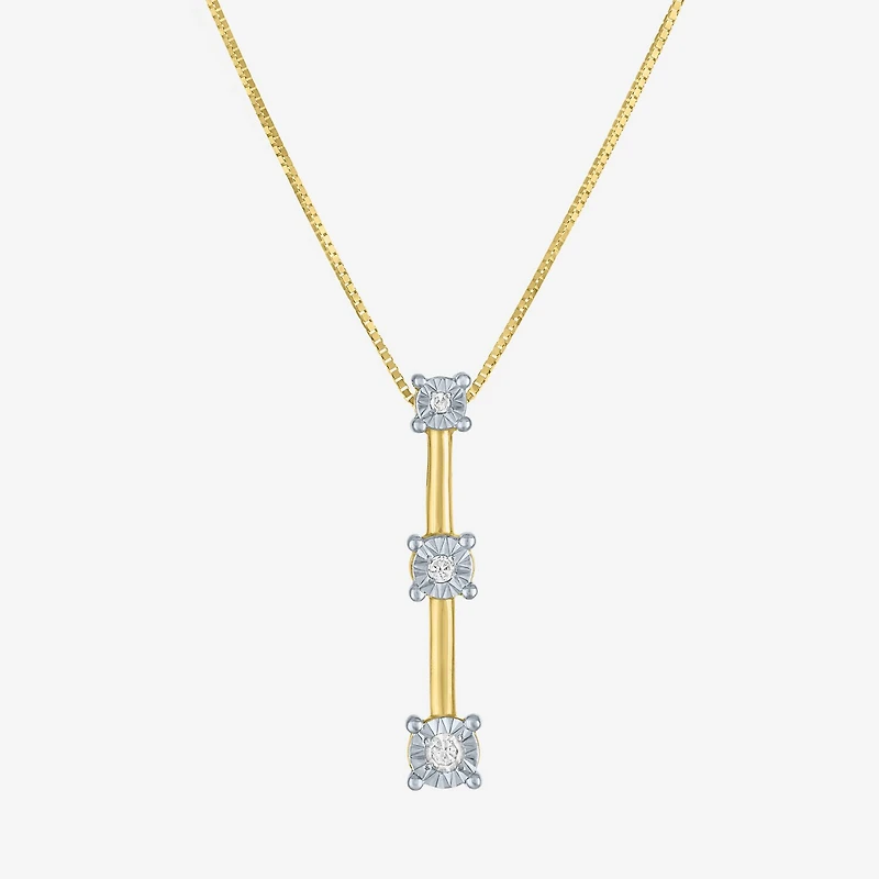 Diamond Accent G-H / Si2-I1 Womens Lab Grown White 10K Gold 18 Inch Pendant Necklace