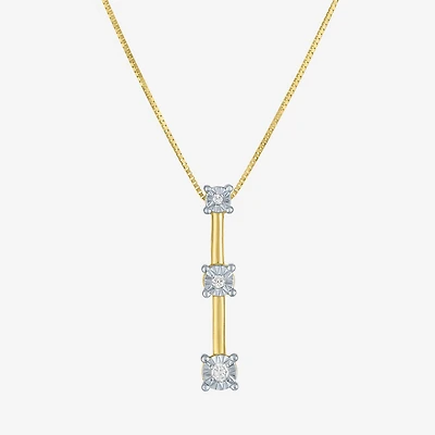 Diamond Accent G-H / Si2-I1 Womens Lab Grown White 10K Gold 18 Inch Pendant Necklace