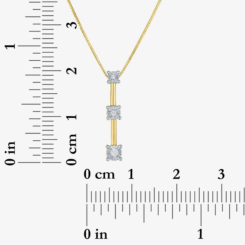 Diamond Accent G-H / Si2-I1 Womens Lab Grown White 10K Gold 18 Inch Pendant Necklace