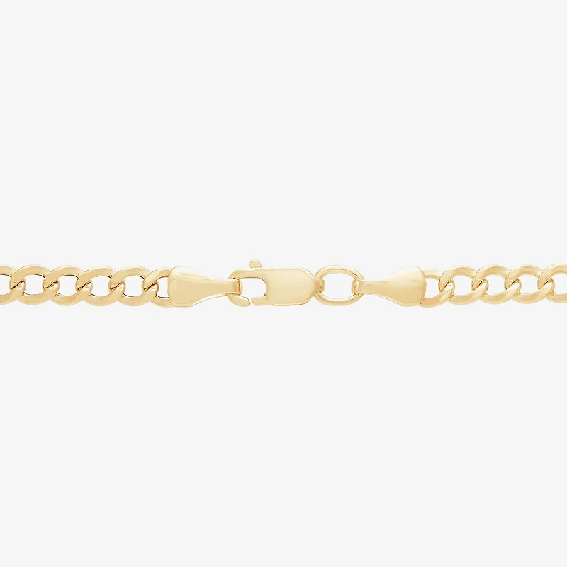 Bonded Brilliance Womens 14K Gold Bonded With Sterling Silver 20 Inch Cuban Chain Necklace