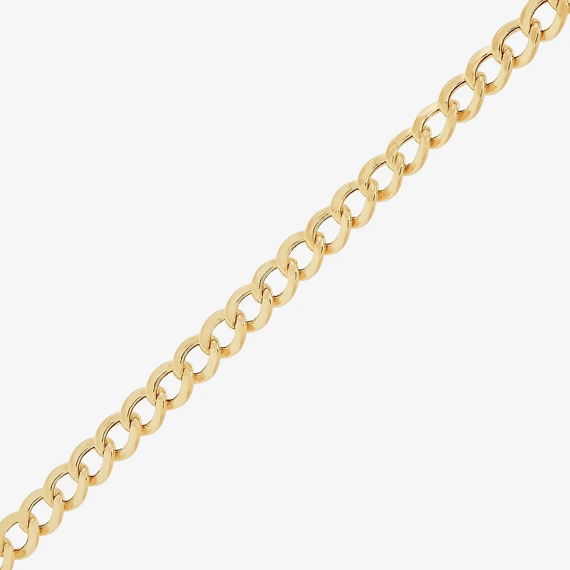 Bonded Brilliance Womens 14K Gold Bonded With Sterling Silver 20 Inch Cuban Chain Necklace
