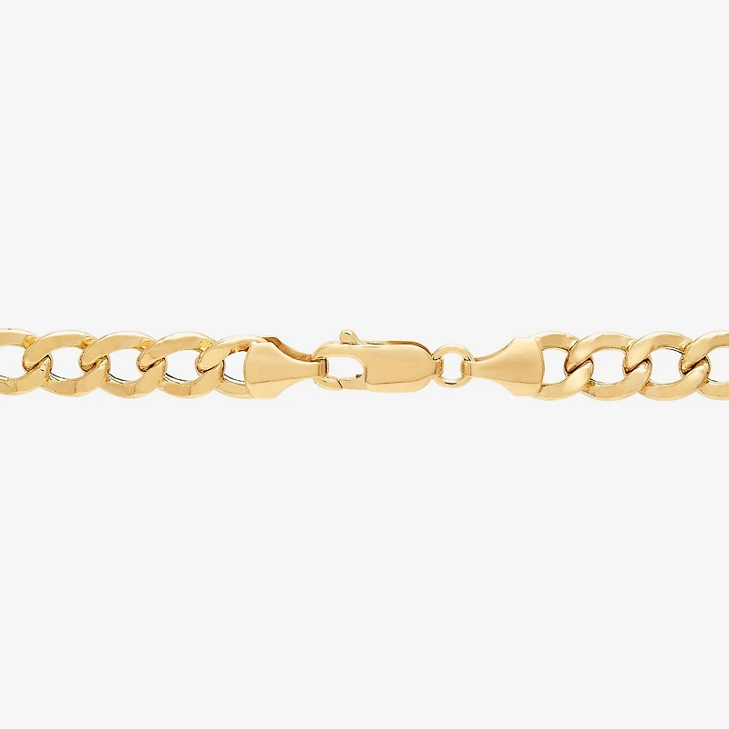 Bonded Brilliance Womens 14K Gold Bonded With Sterling Silver 20 Inch Cuban Chain Necklace