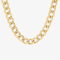 Bonded Brilliance Womens 14K Gold Bonded With Sterling Silver 20 Inch Cuban Chain Necklace