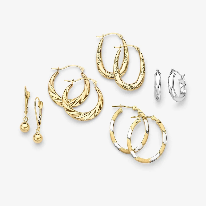 Womens 14K Gold 15.8mm Round Hoop Earrings