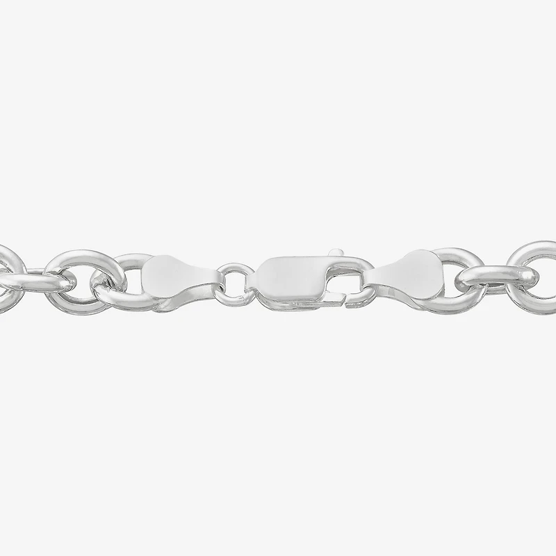 Made in Italy Womens Sterling Silver 7.5 Inch Hollow Rolo Chain Bracelet
