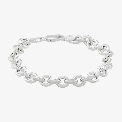 Made in Italy Womens Sterling Silver 7.5 Inch Hollow Rolo Chain Bracelet