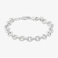 Made in Italy Womens Sterling Silver 7.5 Inch Hollow Rolo Chain Bracelet