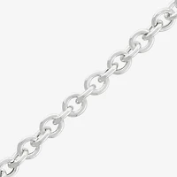 Made in Italy Womens Sterling Silver 7.5 Inch Hollow Rolo Chain Bracelet