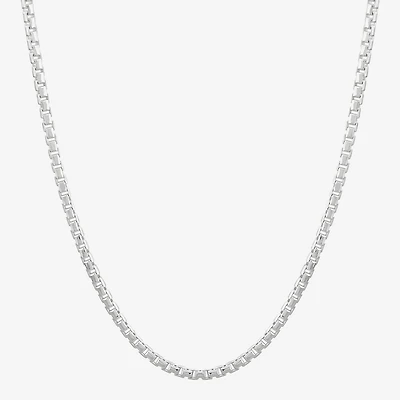 Made in Italy Sterling Silver Womens Sterling Silver 18 Inch Box Chain Necklace