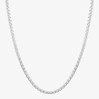 Made in Italy Sterling Silver Womens Sterling Silver 18 Inch Box Chain Necklace