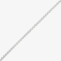 Made in Italy Sterling Silver Womens Sterling Silver 18 Inch Box Chain Necklace