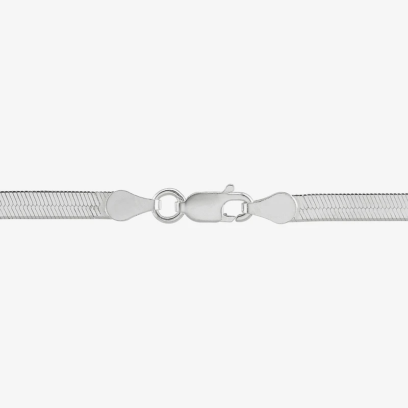Made in Italy Womens Sterling Silver 18 Inch Herringbone Chain Necklace