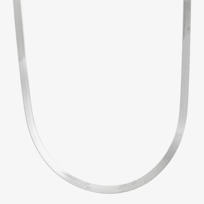 Made in Italy Womens Sterling Silver 18 Inch Herringbone Chain Necklace