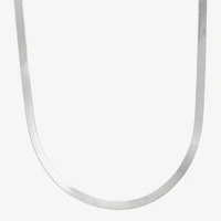Made in Italy Womens Sterling Silver 18 Inch Herringbone Chain Necklace