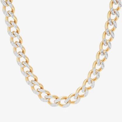 Made in Italy Mens 24K Gold Over Silver 20 Inch Curb Chain Necklace