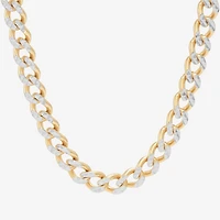 Made in Italy Mens 24K Gold Over Silver 20 Inch Curb Chain Necklace
