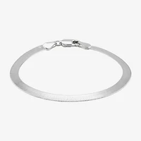 Made in Italy Womens Sterling Silver 7.5 Inch Solid Herringbone Chain Bracelet