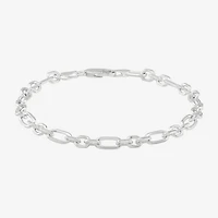 Made in Italy Womens Sterling Silver 7.5 Inch Solid Rolo Chain Bracelet