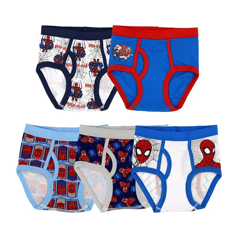 Little Boys Spiderman 5 Pack Briefs Bup5216