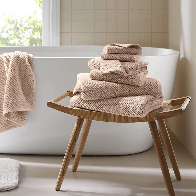Madison Park Diagonal Ribbed 500gsm Cotton Zero Twist -pc. Quick Dry Bath Towel Set