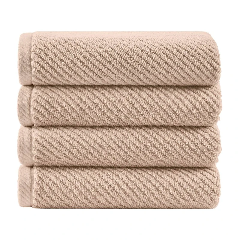 Madison Park Diagonal Ribbed 500gsm Cotton Zero Twist 4-pc. Quick Dry Bath Towel Set