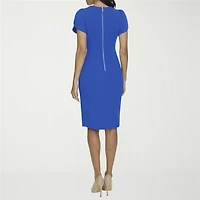 Marc New York Womens Square Neck Short Sleeve Sheath Dress