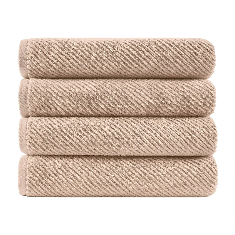 Madison Park Diagonal Ribbed 500gsm Cotton Zero Twist 4-pc. Bath Towel Set