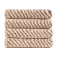Madison Park Diagonal Ribbed 500gsm Cotton Zero Twist 4-pc. Bath Towel Set