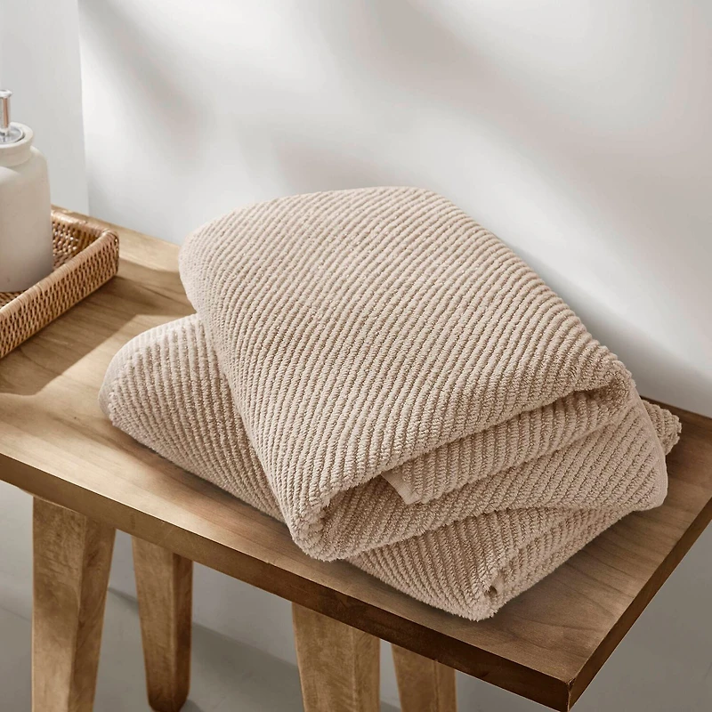 Madison Park Diagonal Ribbed 500gsm Cotton Zero Twist 4-pc. Bath Towel Set