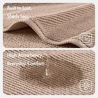 Madison Park Diagonal Ribbed 500gsm Cotton Zero Twist 4-pc. Bath Towel Set