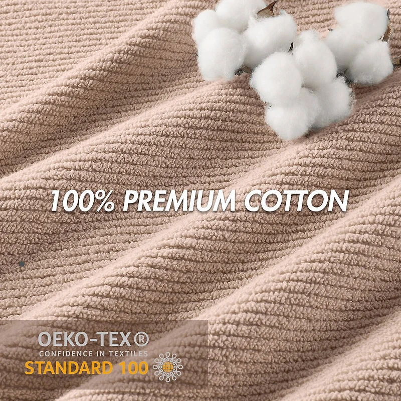 Madison Park Diagonal Ribbed 500gsm Cotton Zero Twist 4-pc. Bath Towel Set