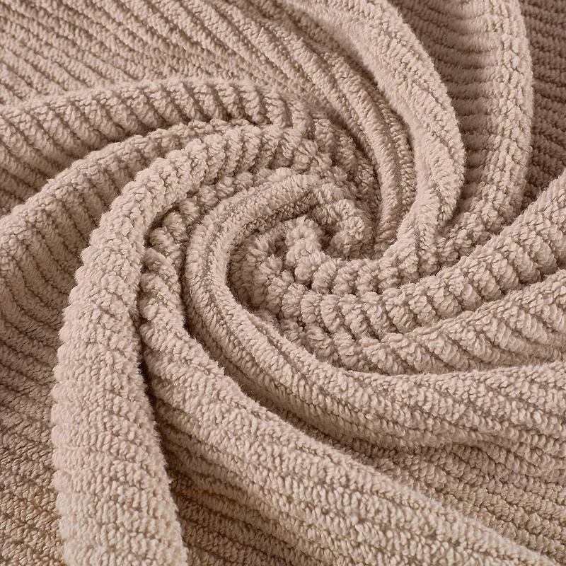 Madison Park Diagonal Ribbed 500gsm Cotton Zero Twist 4-pc. Bath Towel Set