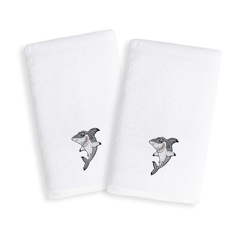 Linum Home Textiles Shark 2-pc. Embellished Hand Towel