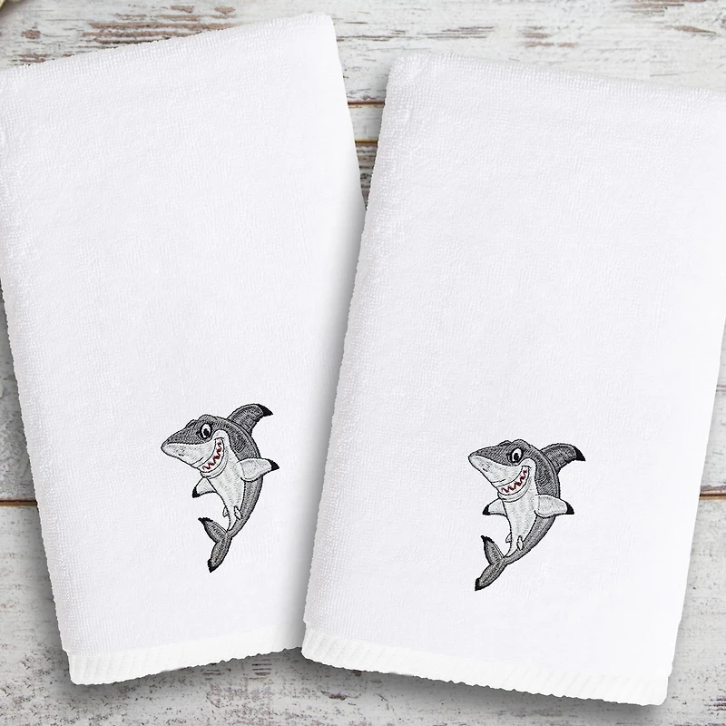 Linum Home Textiles Shark 2-pc. Embellished Hand Towel