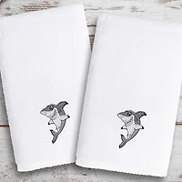 Linum Home Textiles Shark 2-pc. Embellished Hand Towel