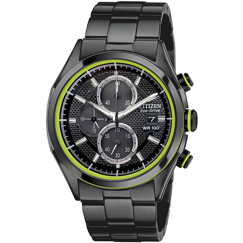 Drive from Citizen Mens Chronograph Black Stainless Steel Bracelet Watch Ca0435-51e