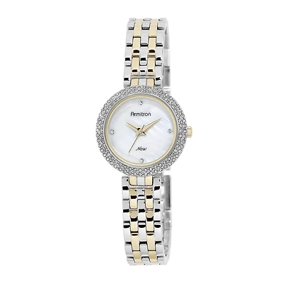 Armitron® Now® Womens Crystal-Accent Two-Tone Bracelet Watch